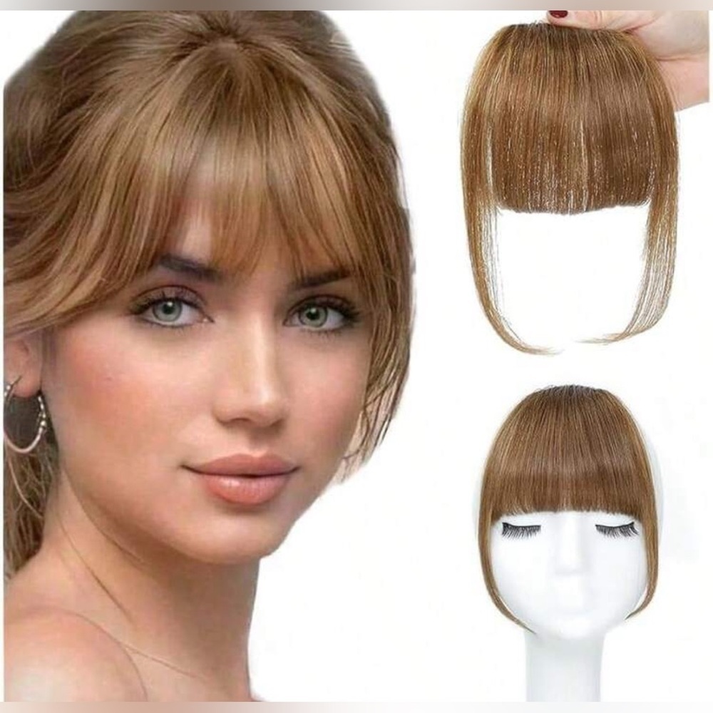 Natural Light Brown 100% Human hair‎ Clip-In Bangs